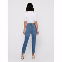 ONLY Destroyed High Waist Straight Fit Jeans Emily Blue